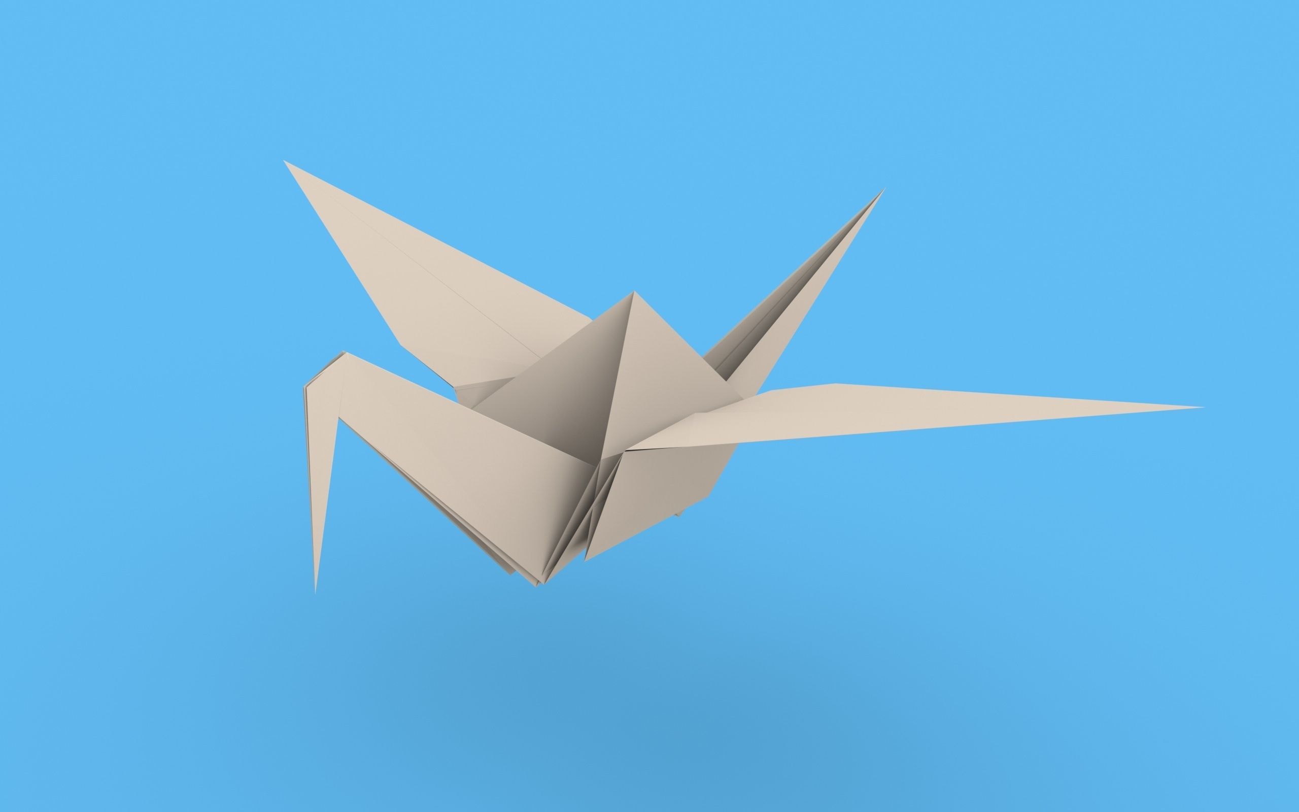 Origami Paper Crane Animated 3D model_35
