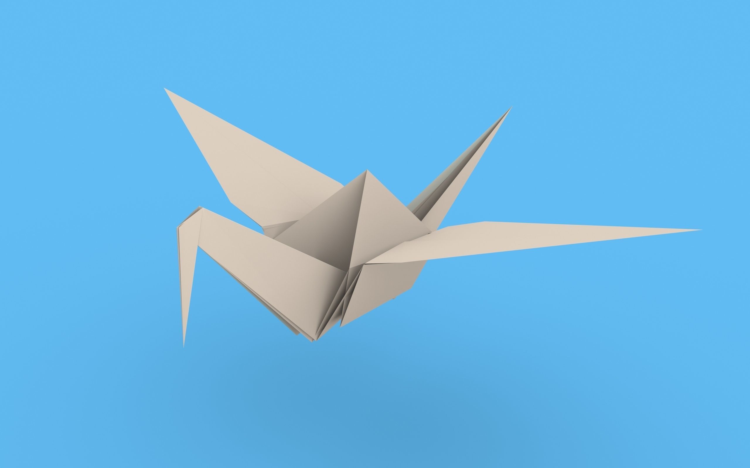 Origami Paper Crane Animated 3D model_36