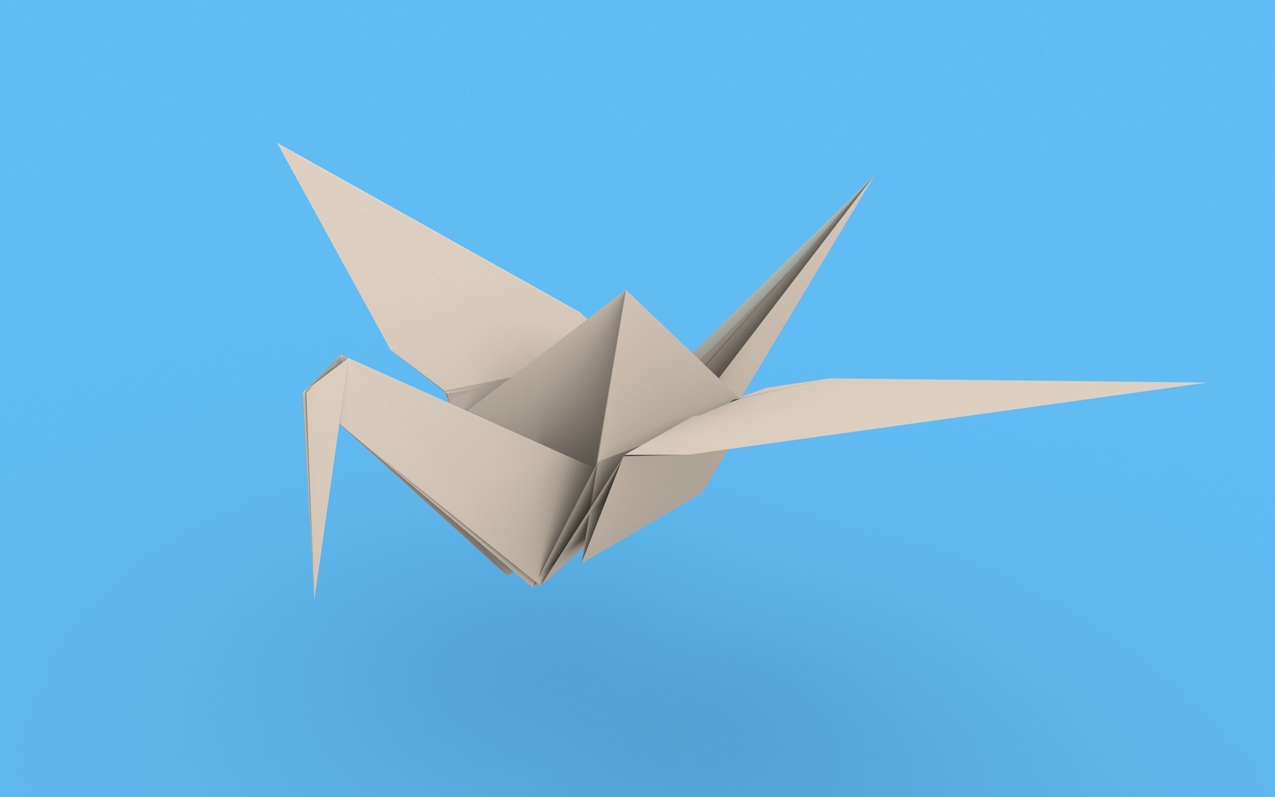 Origami Paper Crane Animated 3D model_37