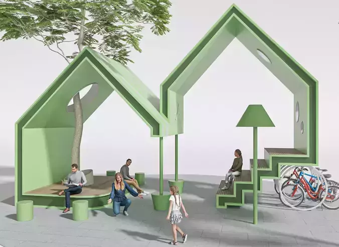 STREET ROOM GREEN for exterior public space  commercial areas 3D model