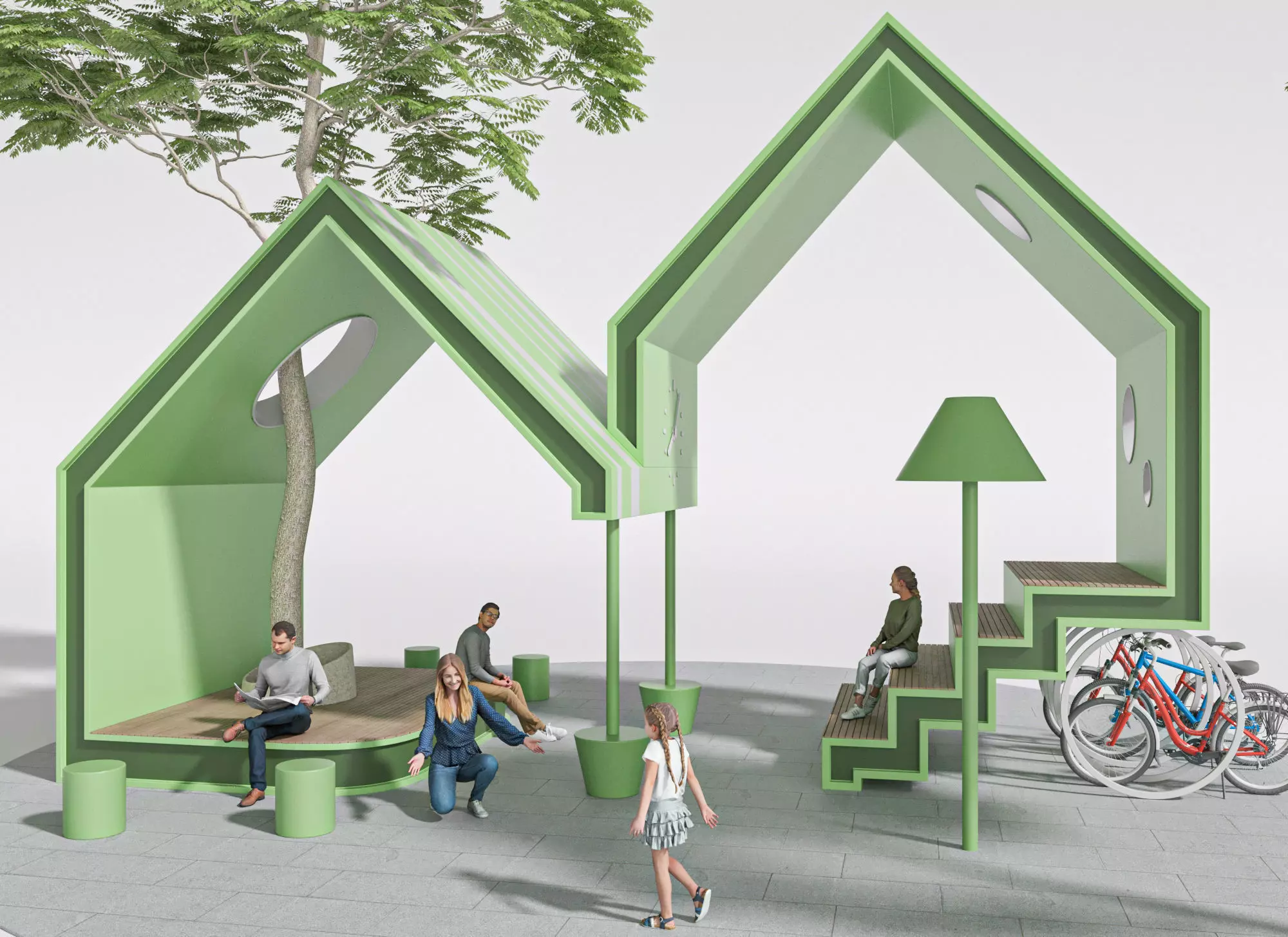 STREET ROOM GREEN for exterior public space commercial areas 3D model_0