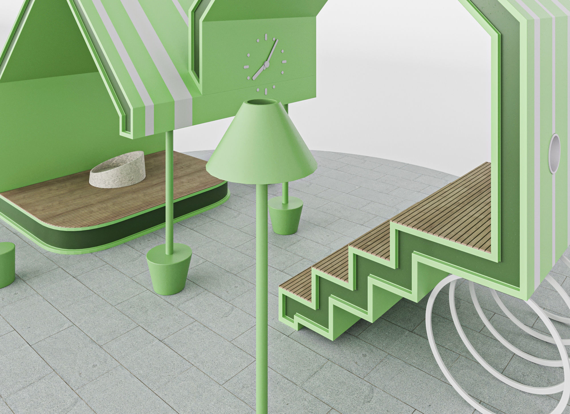 STREET ROOM GREEN for exterior public space commercial areas 3D model_6