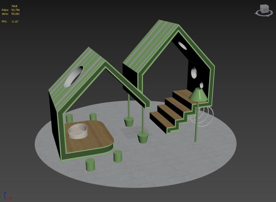 STREET ROOM GREEN for exterior public space commercial areas 3D model_7