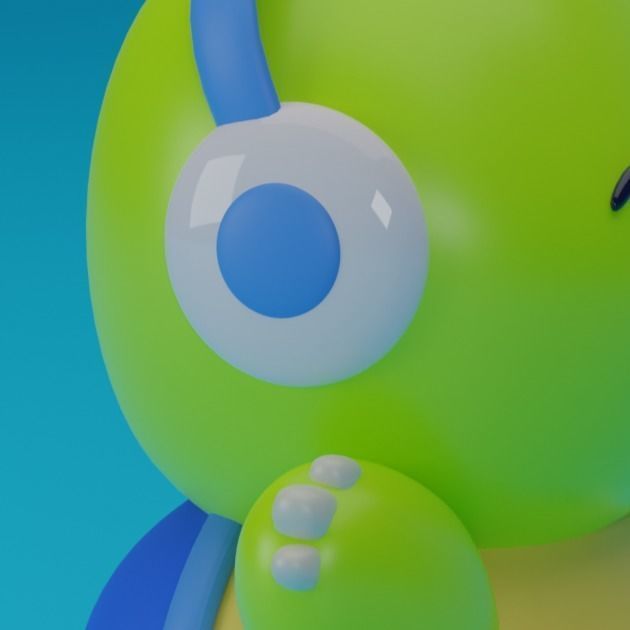 Cute Turtle cartoon 3D blender Low-poly 3D model_7