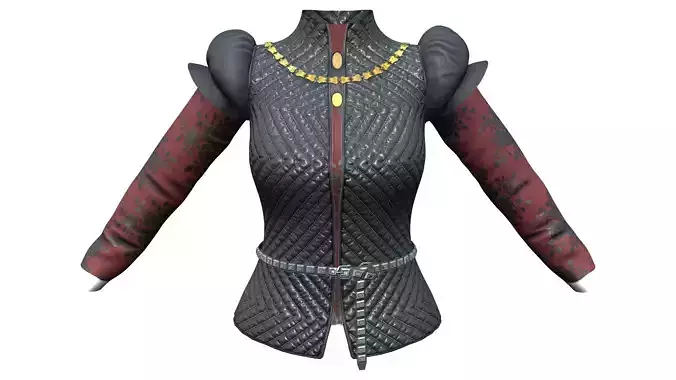 Crimson Red Black Medieval Royal Top