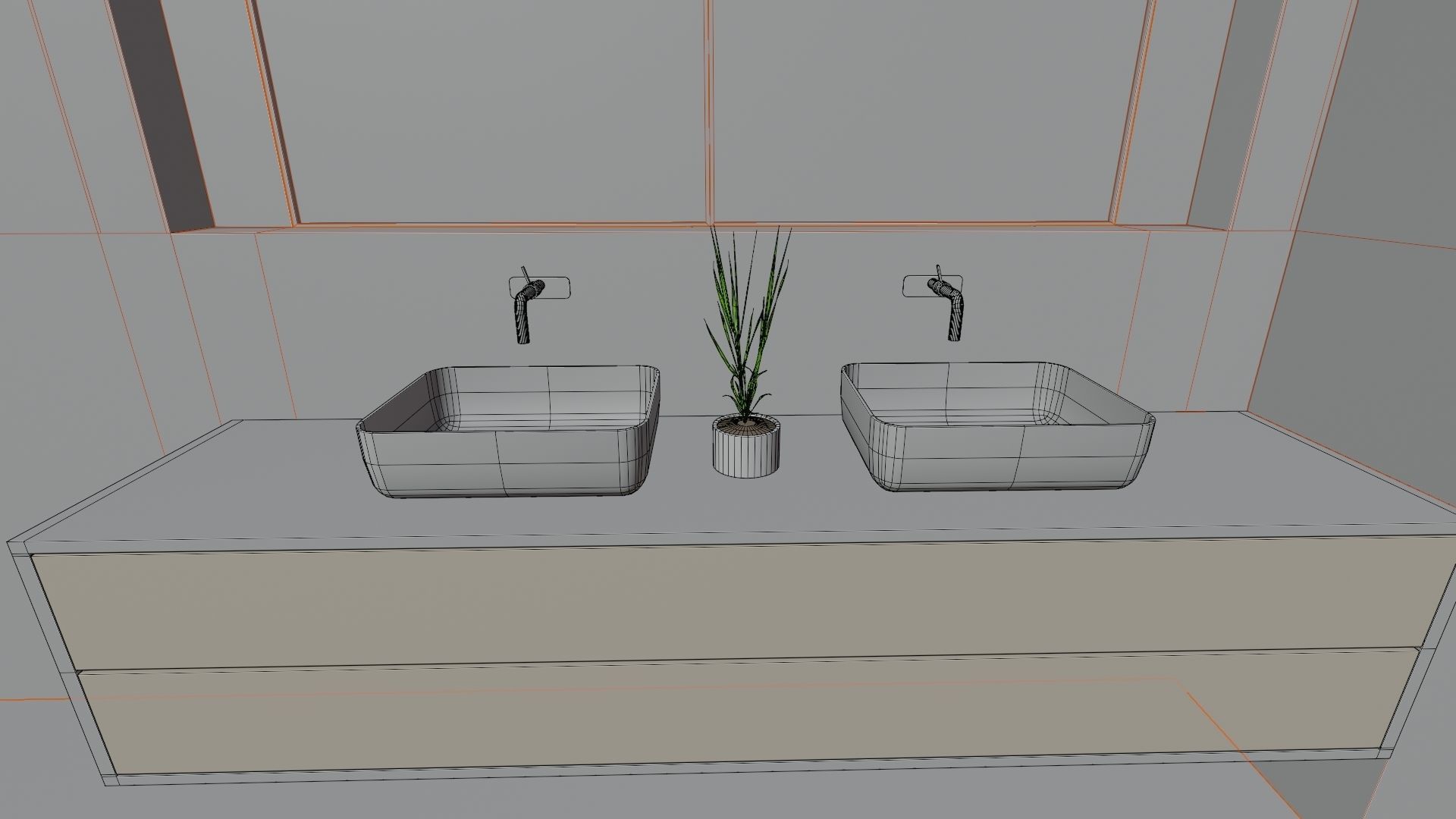 Fully Game ready low poly bathroom full set 14 models Low-poly 3D model_15
