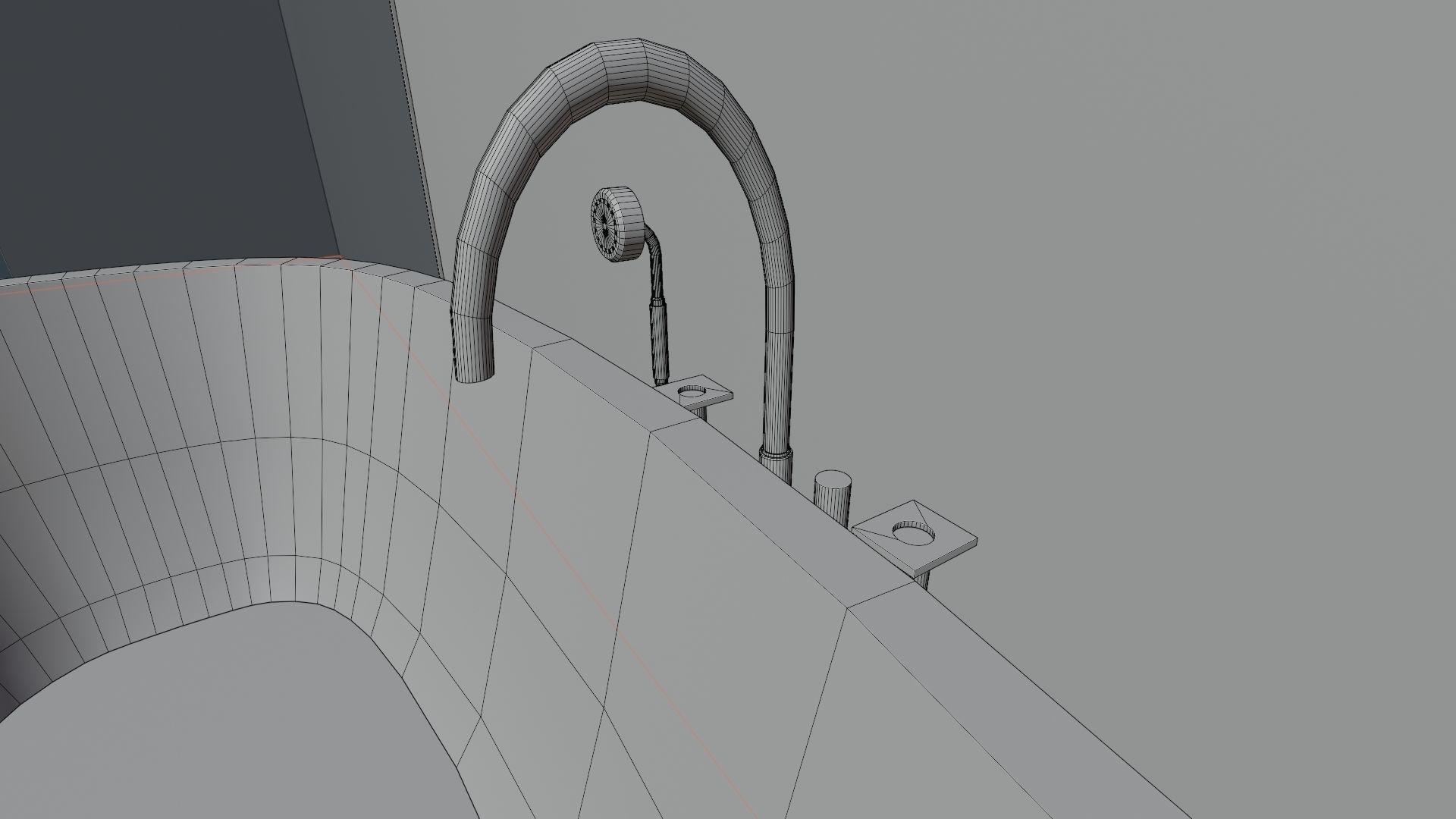 Fully Game ready low poly bathroom full set 14 models Low-poly 3D model_16