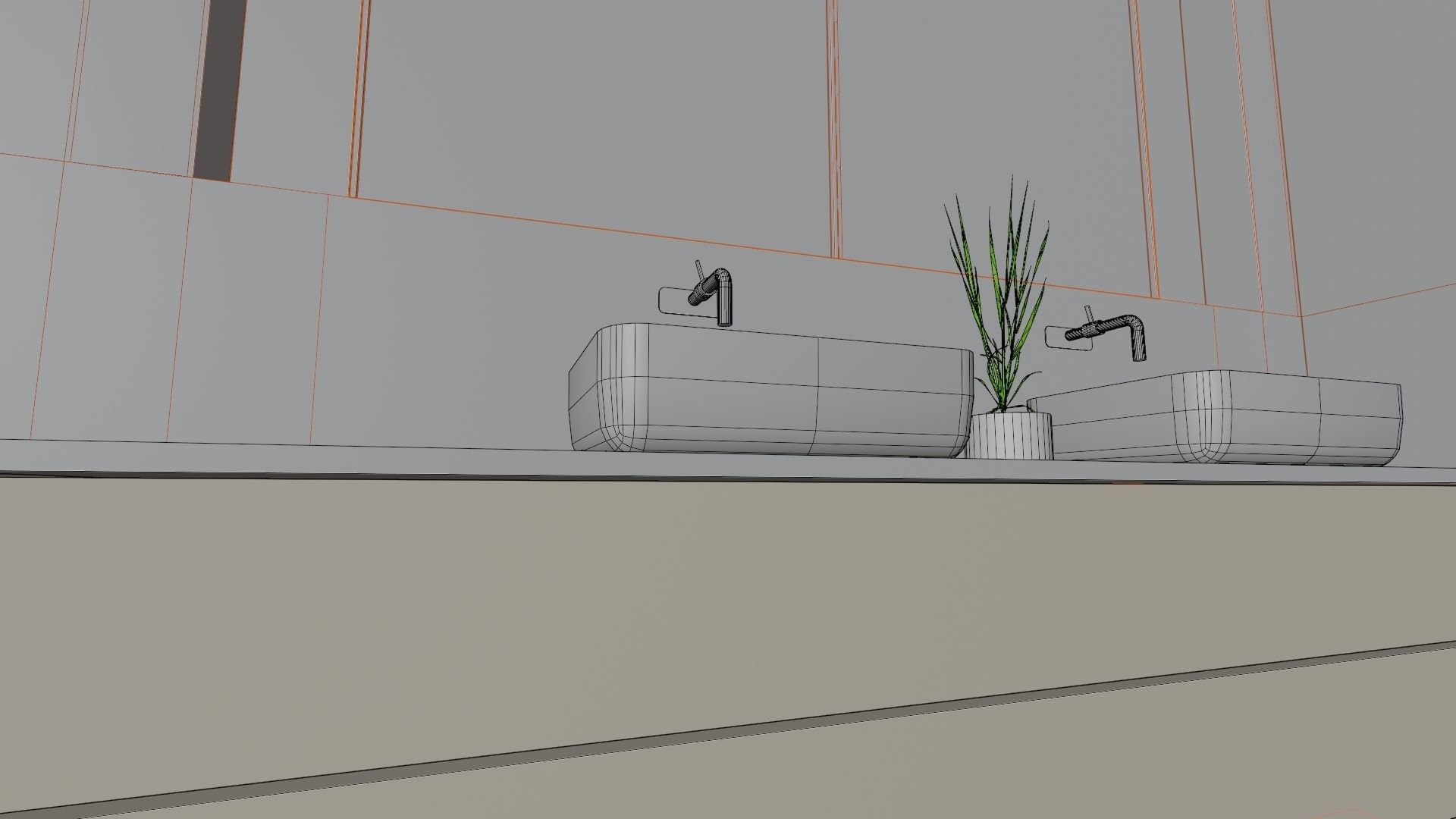 Fully Game ready low poly bathroom full set 14 models Low-poly 3D model_17