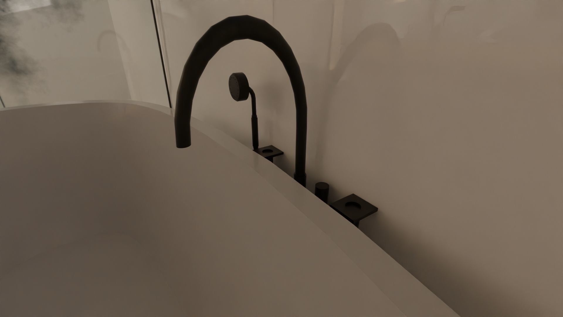 Fully Game ready low poly bathroom full set 14 models Low-poly 3D model_2