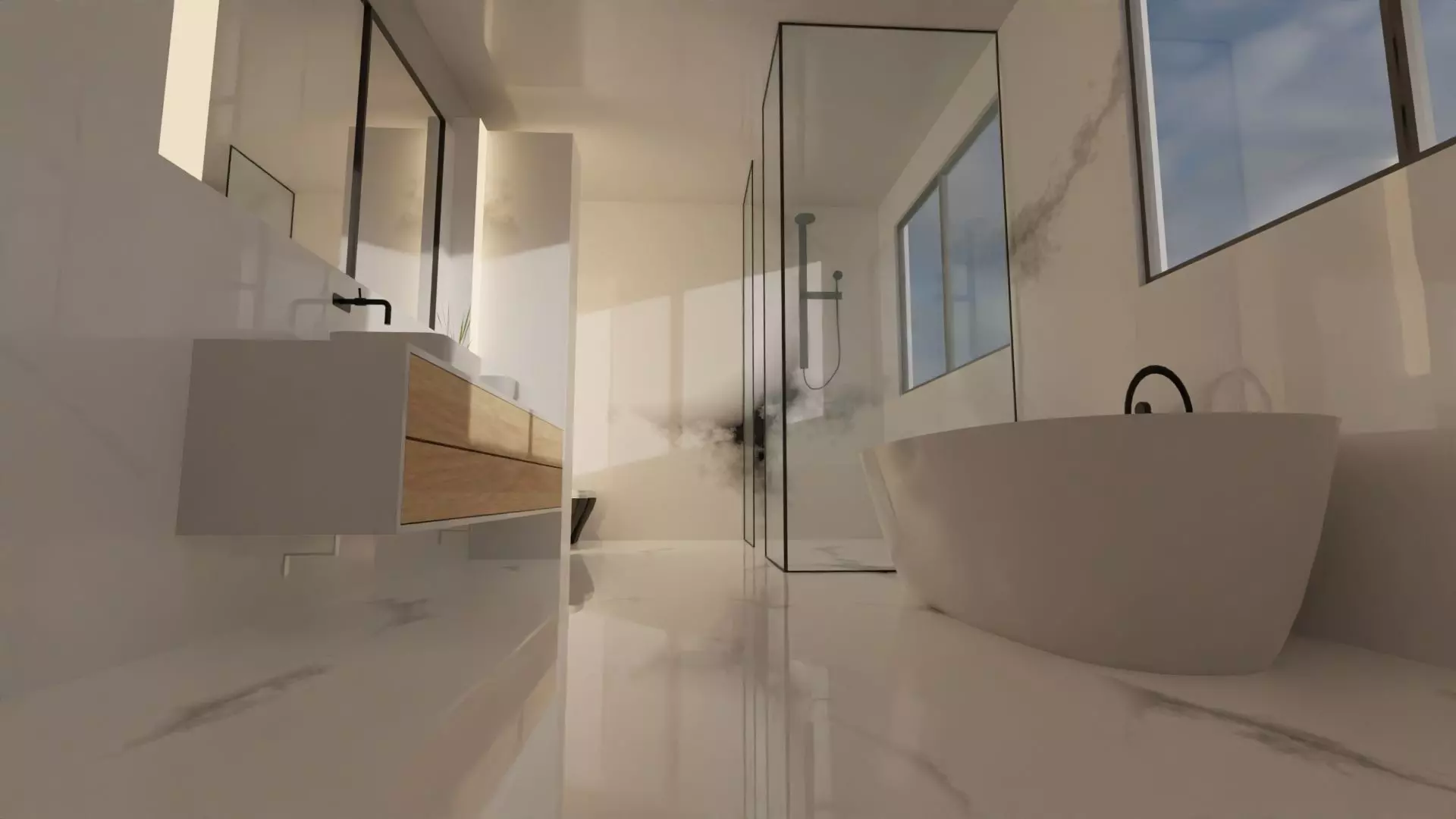 Fully Game ready low poly bathroom full set 14 models Low-poly 3D model_0