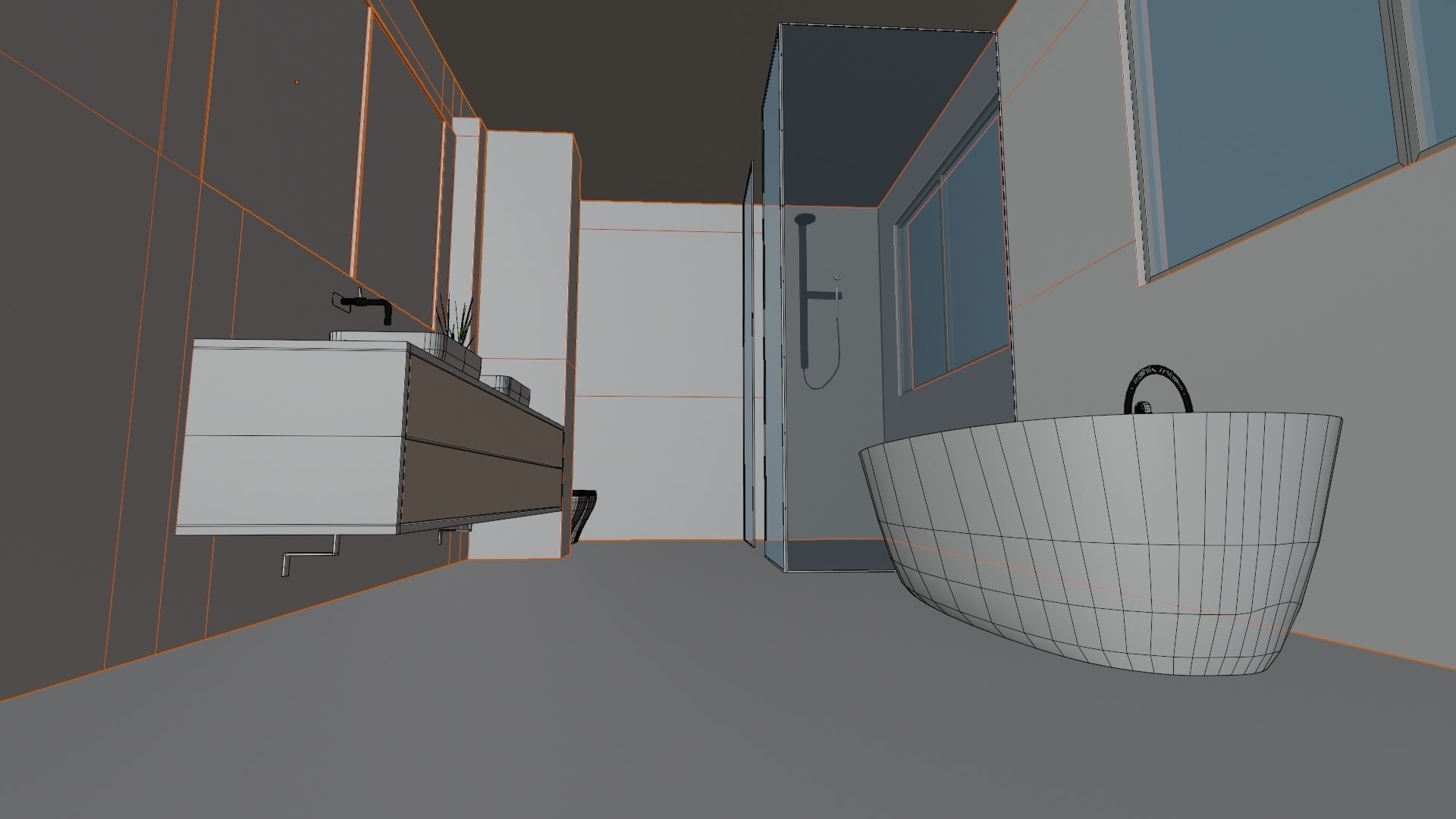 Fully Game ready low poly bathroom full set 14 models Low-poly 3D model_14