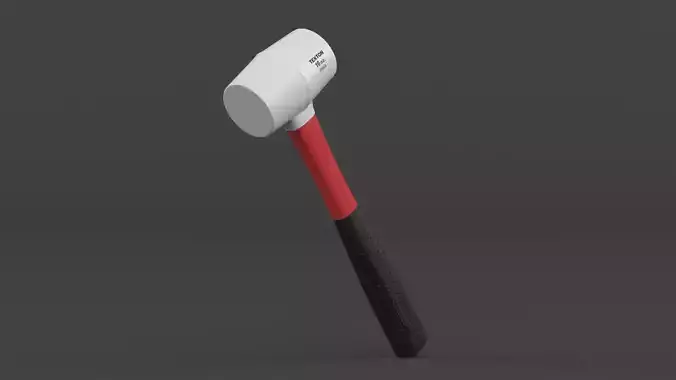 Fiberglass Handle Rubber Mallet 3D model