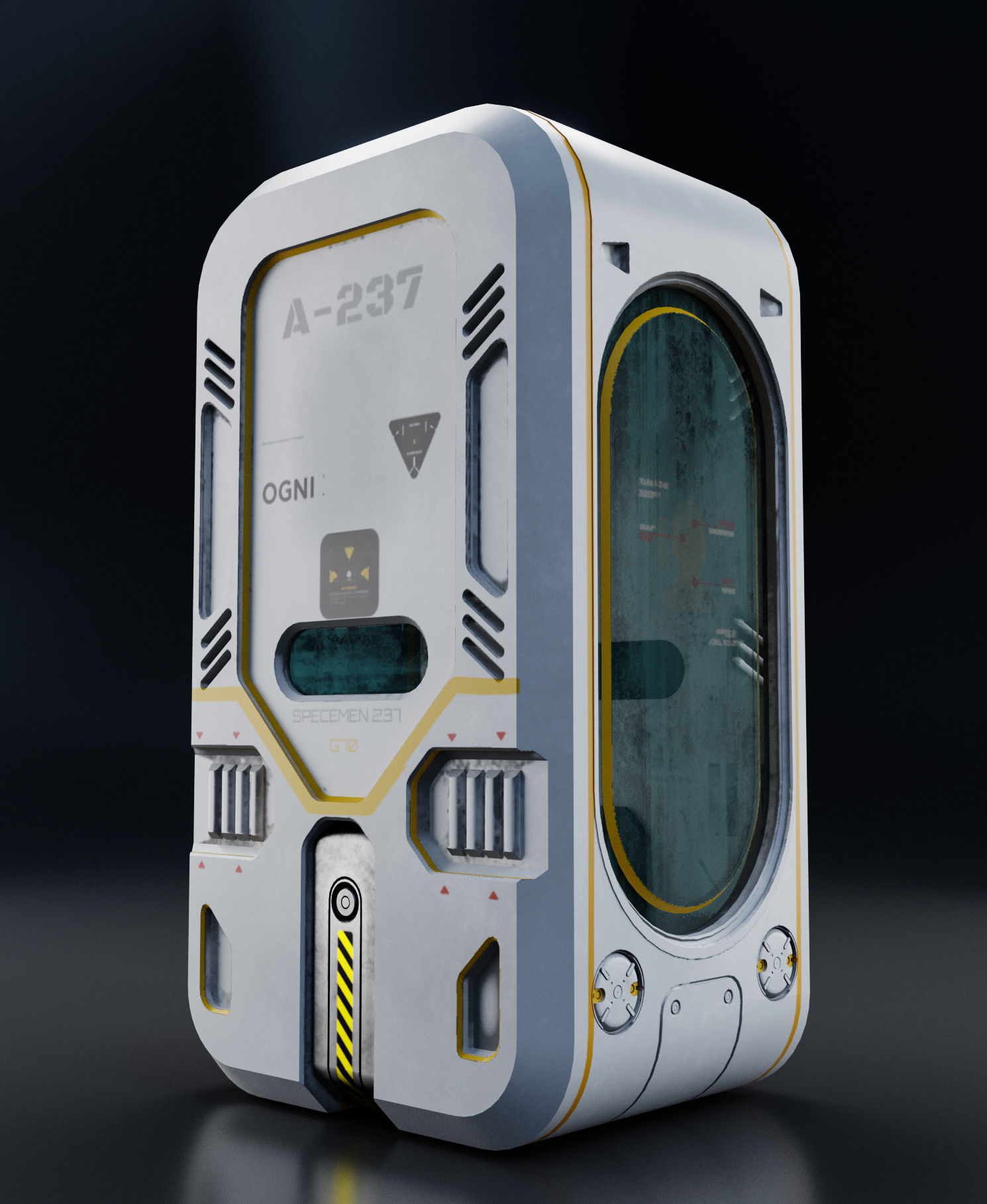 5 SCI-FI EMBRYO CHAMBER-ISOLATED ROOM UVW AND TEXTURE Low-poly 3D model_4