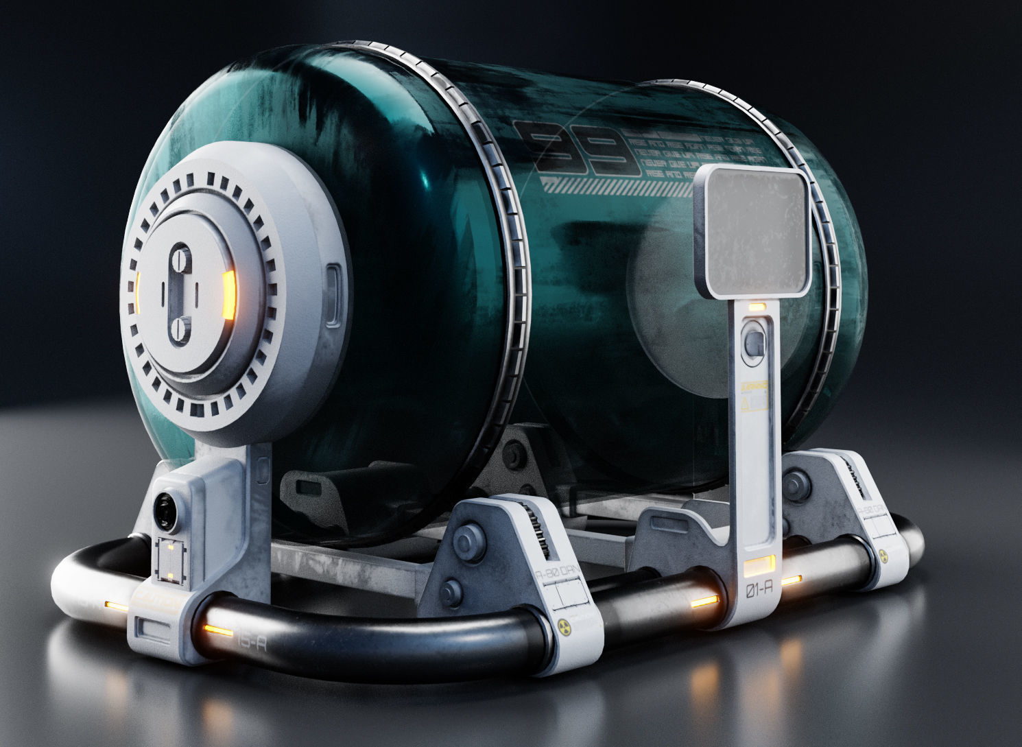 5 SCI-FI EMBRYO CHAMBER-ISOLATED ROOM UVW AND TEXTURE Low-poly 3D model_6