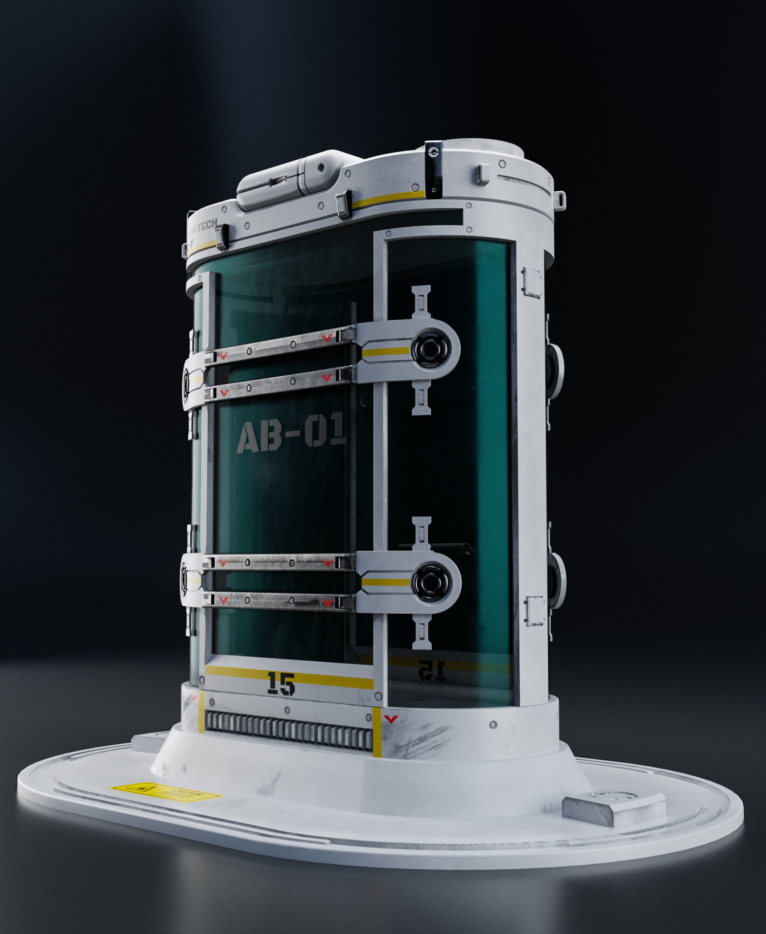 5 SCI-FI EMBRYO CHAMBER-ISOLATED ROOM UVW AND TEXTURE Low-poly 3D model_3