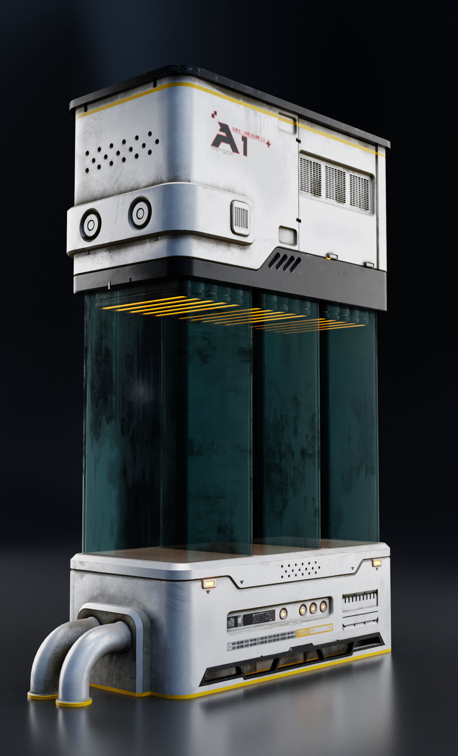 5 SCI-FI EMBRYO CHAMBER-ISOLATED ROOM UVW AND TEXTURE Low-poly 3D model_5