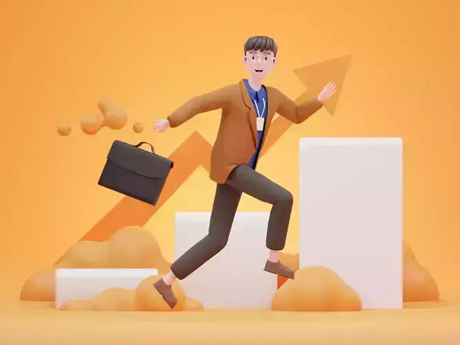 Character illustration OfficeMan01 3D Lowpoly 