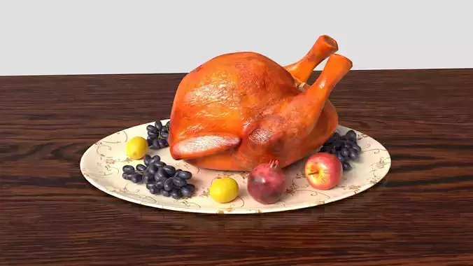 Thanksgiving turkey Low-poly 3D model