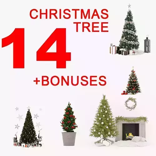 SALE Collection Christmas tree set 14 Bonuses 3D print model