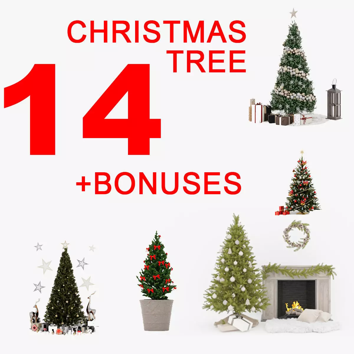 SALE Collection Christmas tree set 14 Bonuses 3D print model_0