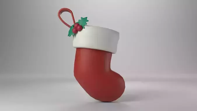 Low poly - Cute Christmas Sock