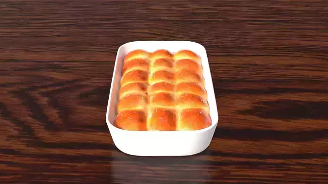bread rolls Low-poly 3D model