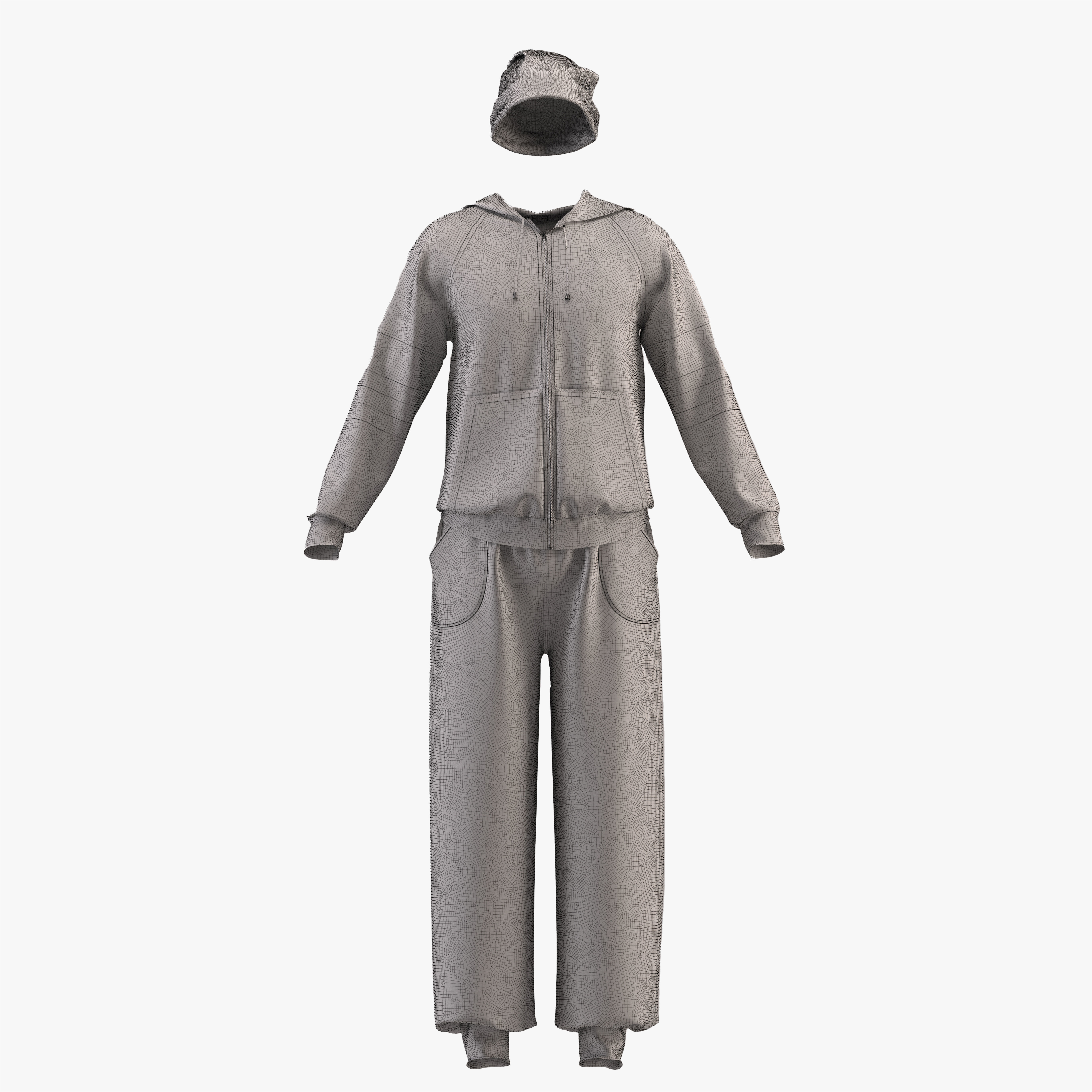 male sportswear and hat - ZPRJ - FBX - OBJ - TEXtures 3D model_14