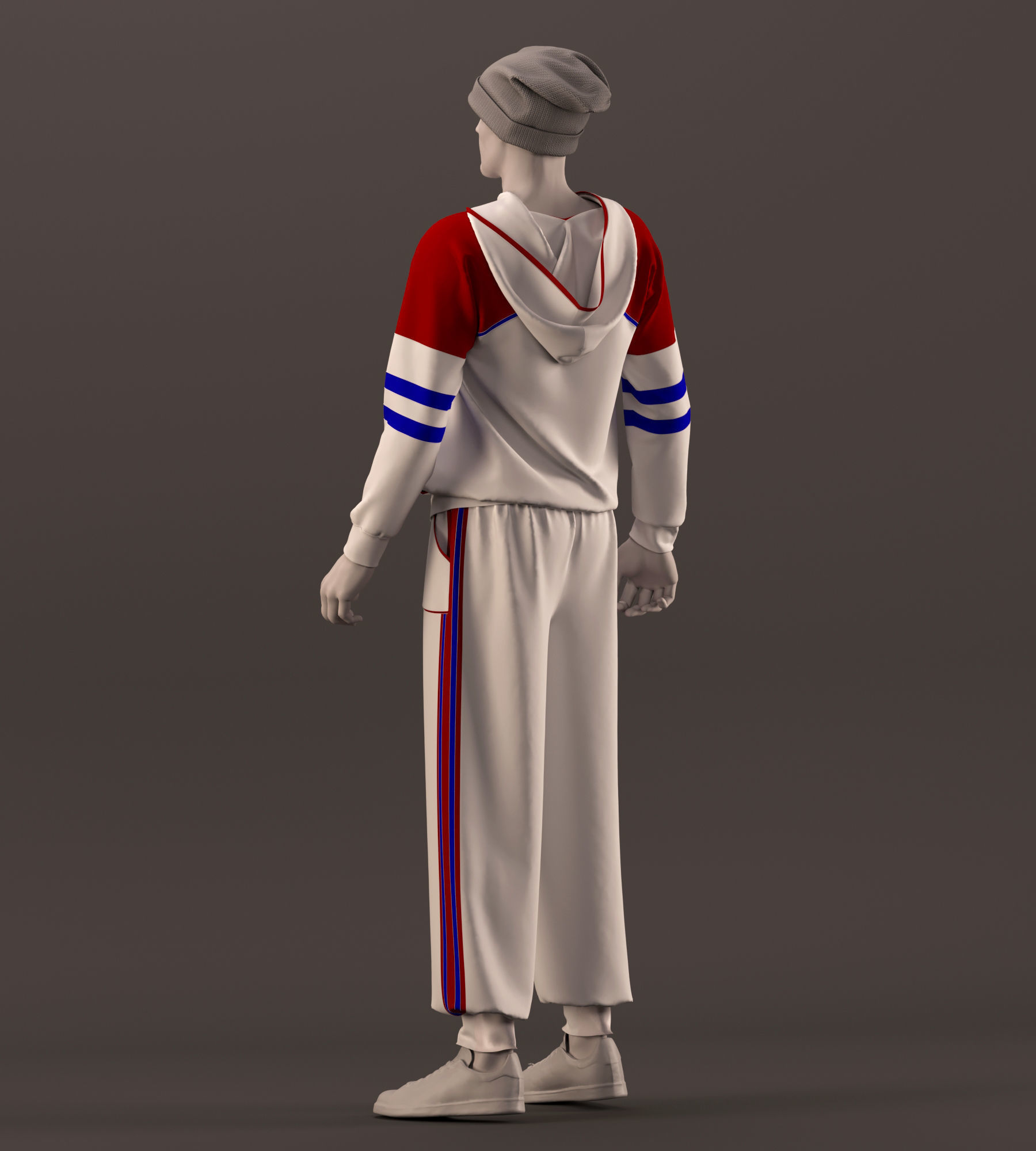 male sportswear and hat - ZPRJ - FBX - OBJ - TEXtures 3D model_13