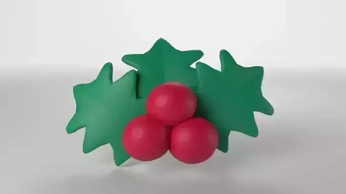 Low poly - Cute Holly Berry
