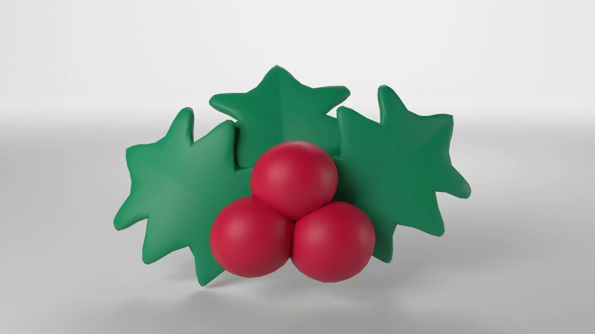 Low poly - Cute Holly Berry Free low-poly 3D model
