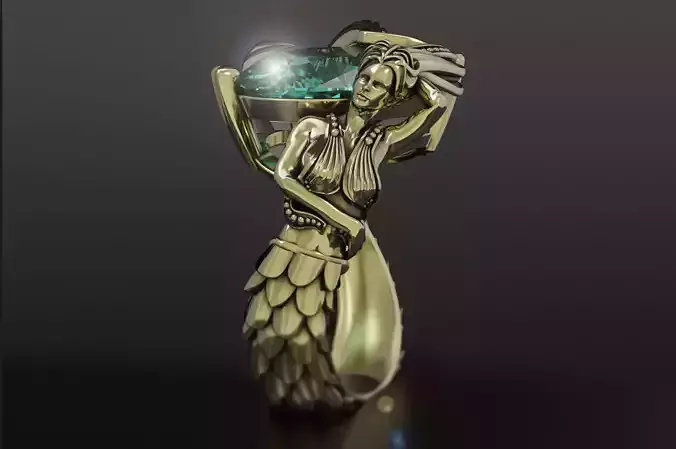 Mermaid jewelry ring