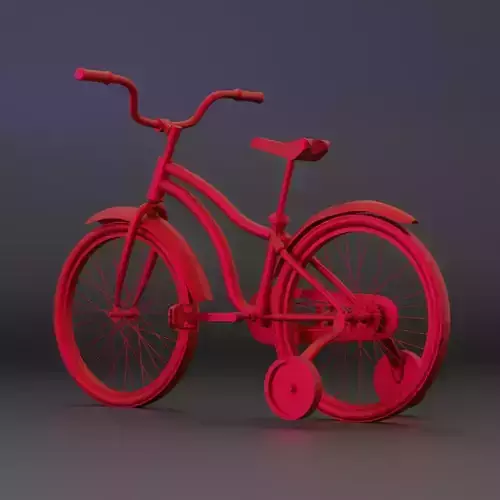Child bicycle with supports  3D print model