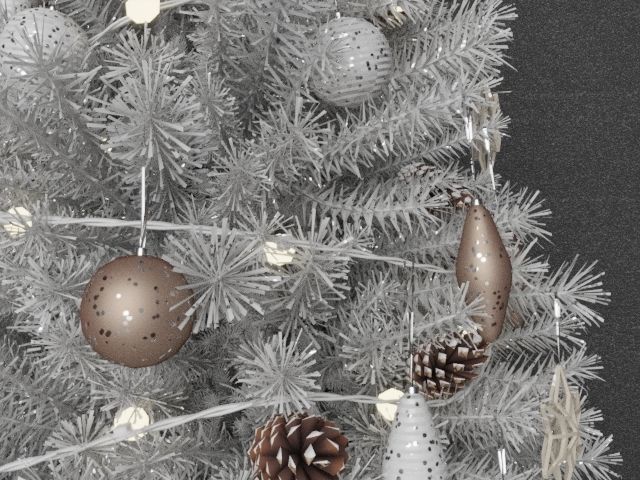 High quality WHITE Christmas tree set pack 14 3D model_6