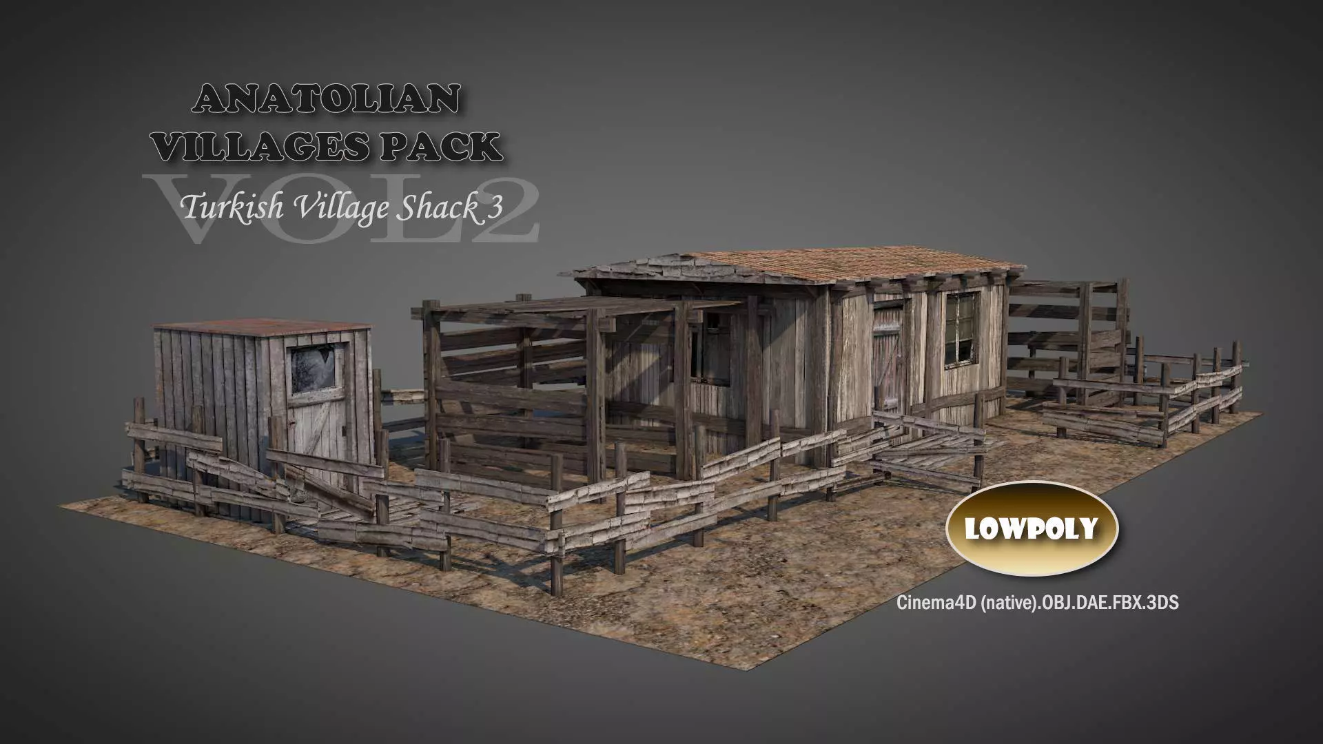 Anatolian Village Shack 3 Low-poly 3D model_0