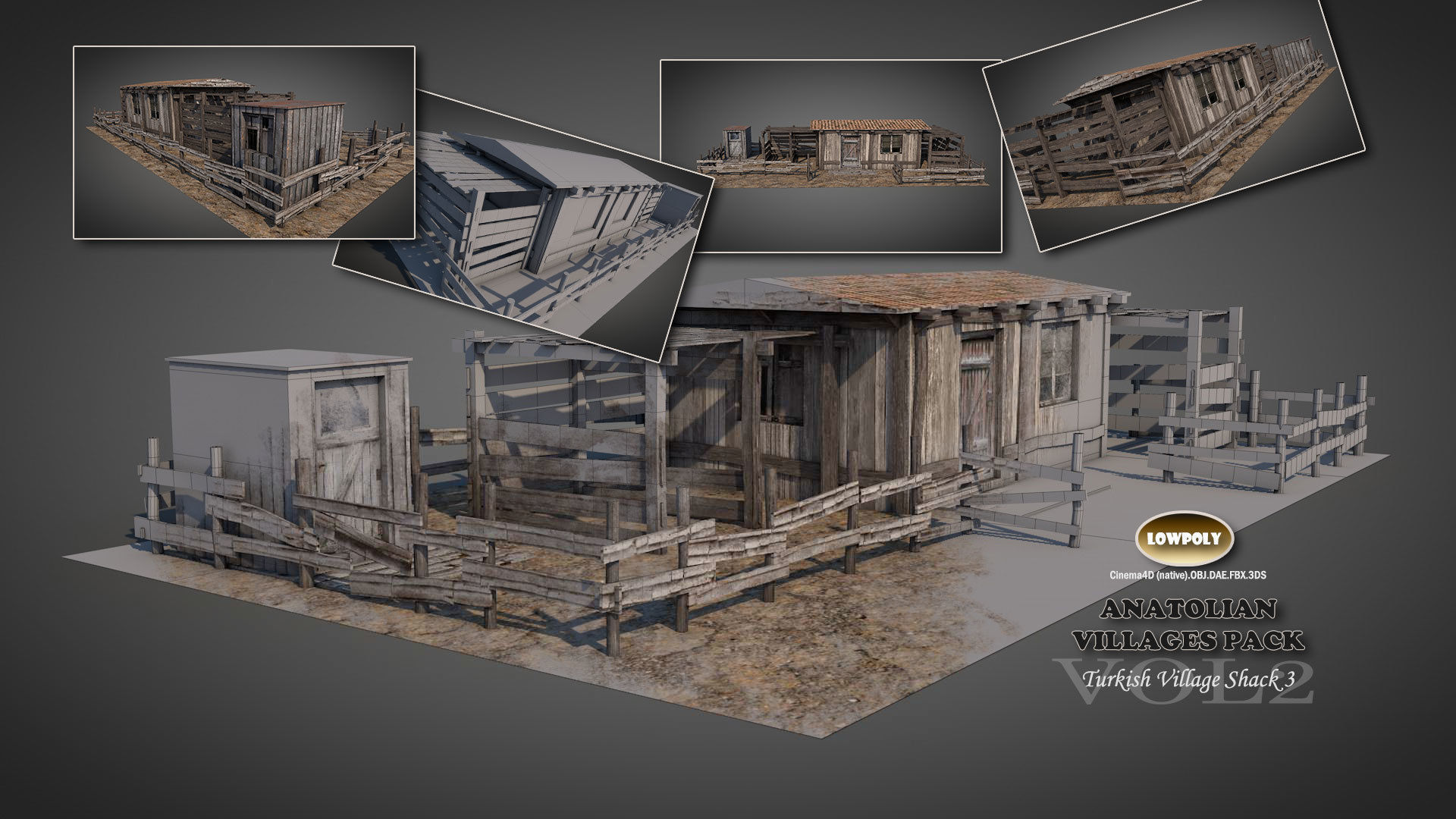 Anatolian Village Shack 3 Low-poly 3D model_1