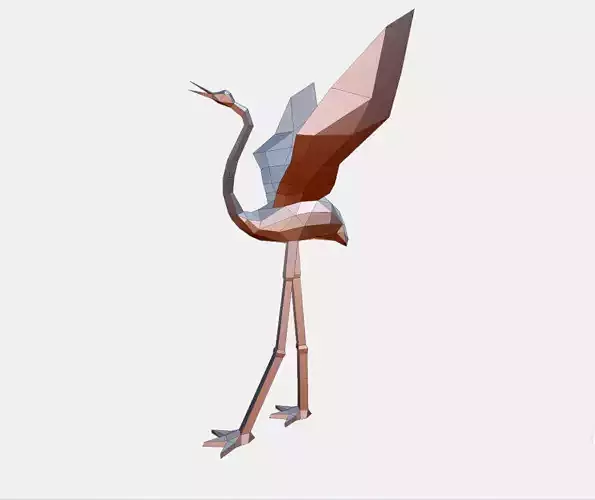 crane  Siberia white crane  low poly crane  White Crane