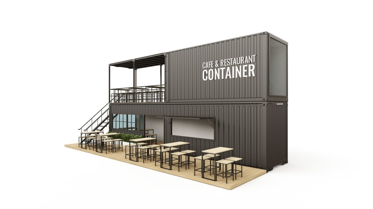 Cafe and Restaurant Container 3D model_1