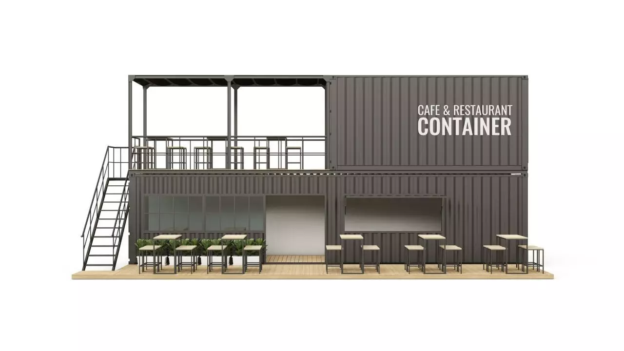 Cafe and Restaurant Container 3D model_0