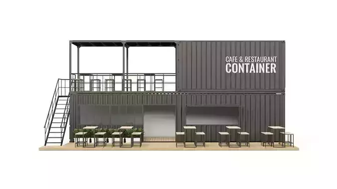 Cafe and Restaurant Container 3D model