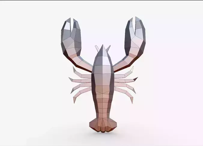 crayfish crawfish  low poly  Procambarusclarkii shrimp 3D model