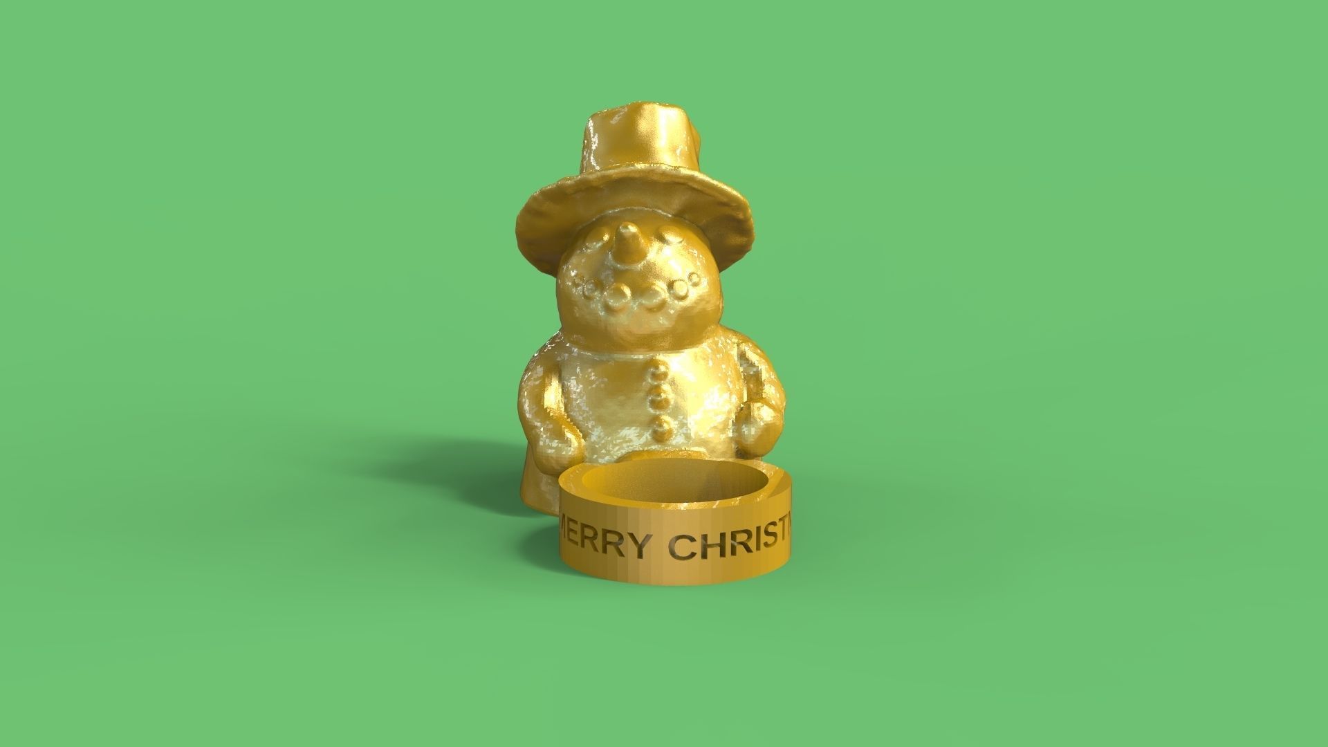 Snowman tealight 3D print model_3