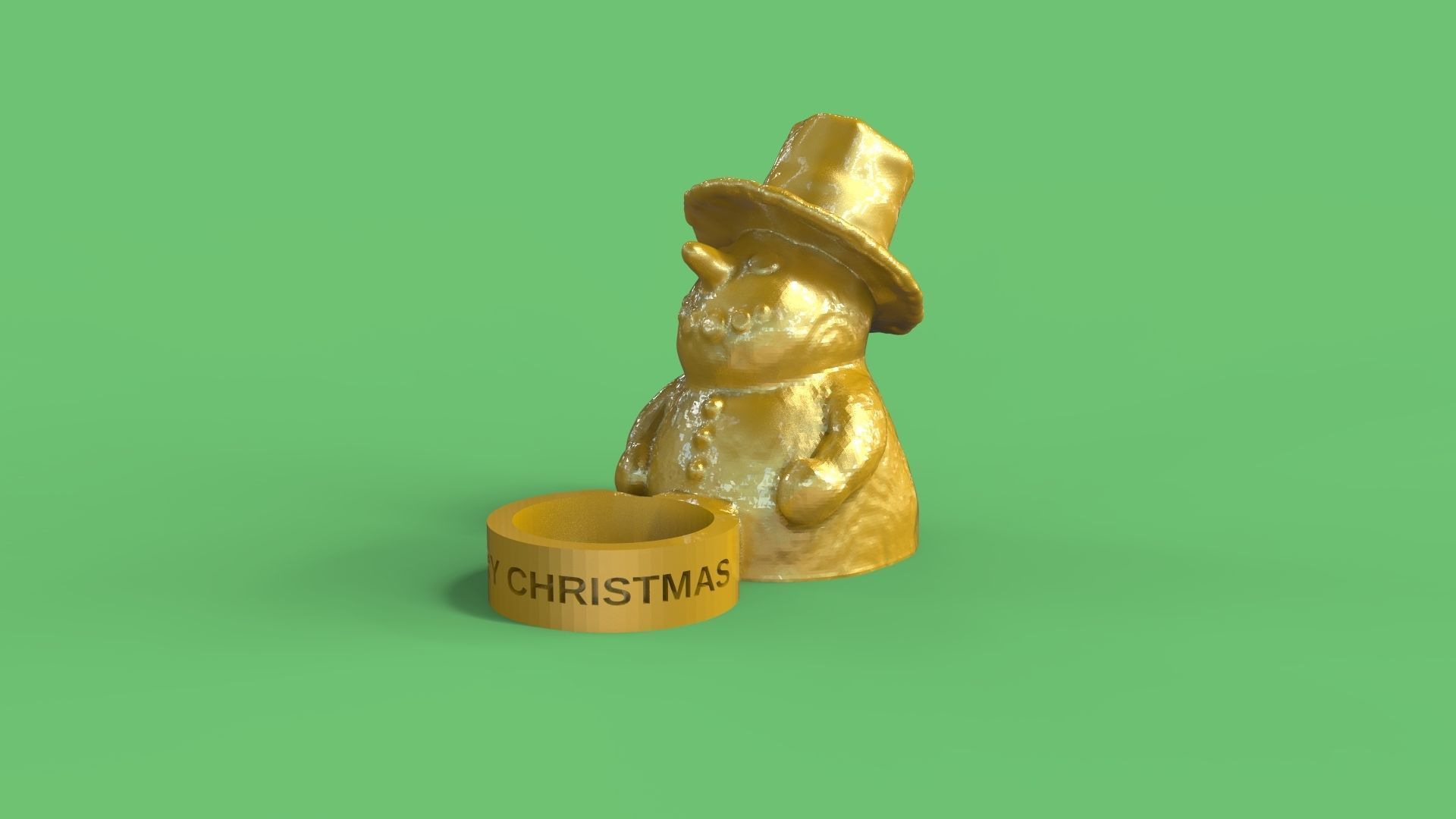 Snowman tealight 3D print model_2