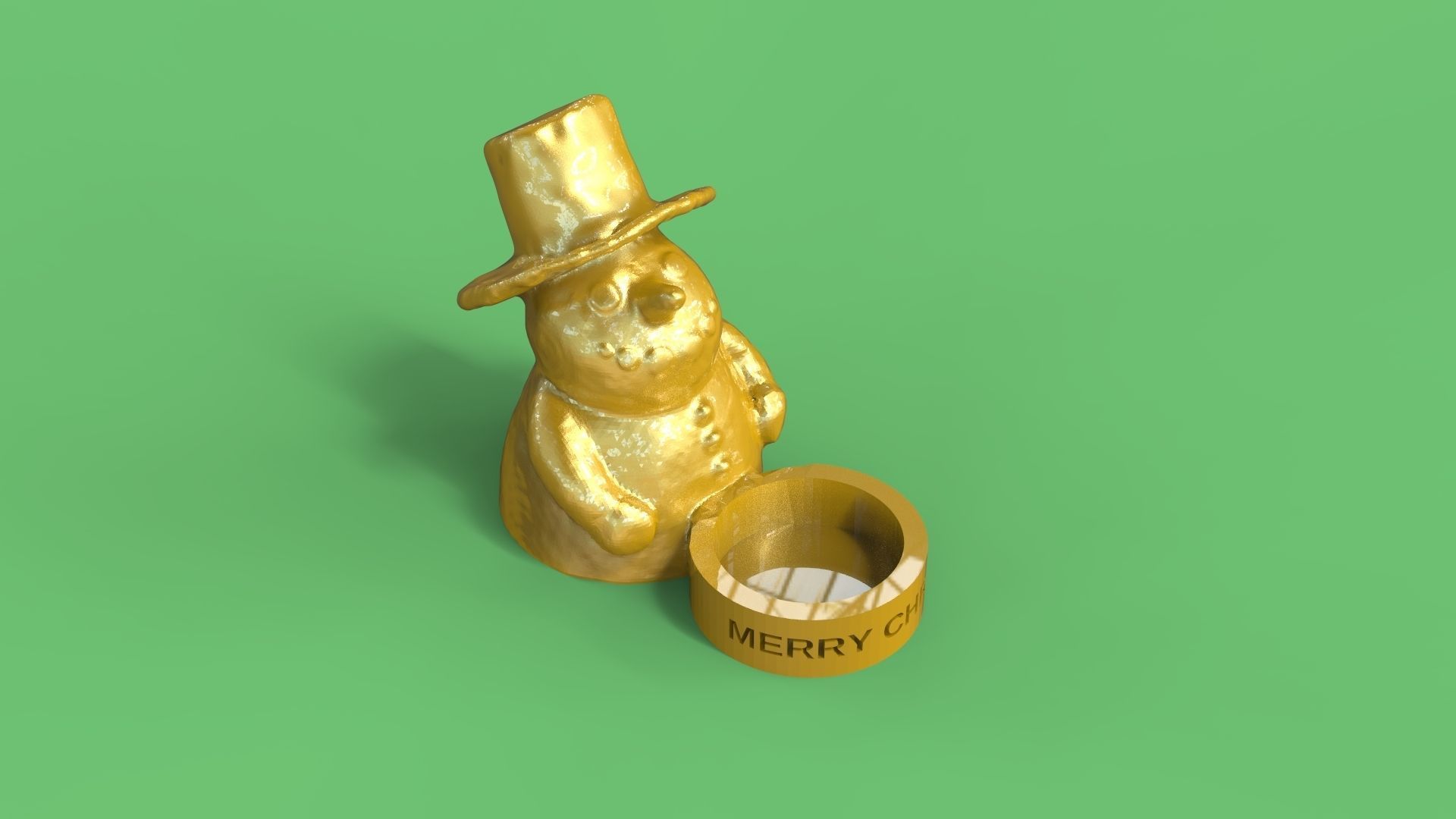Snowman tealight 3D print model_4