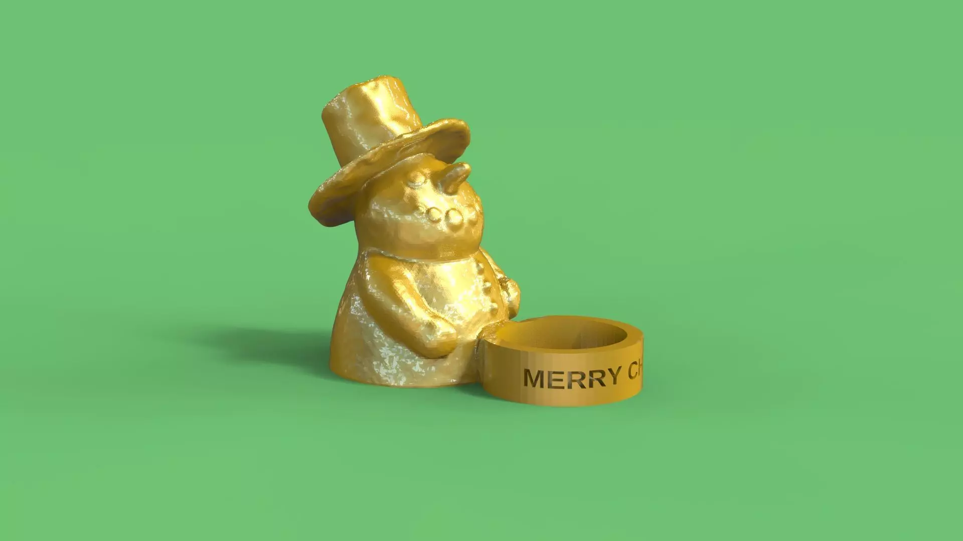 Snowman tealight 3D print model_0