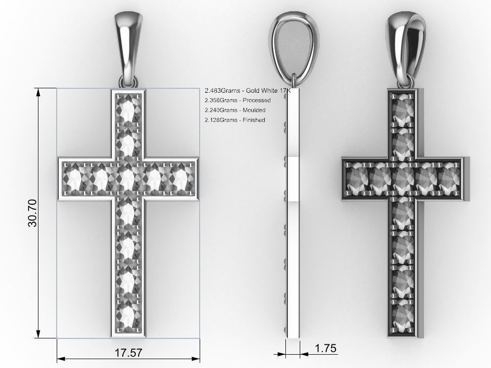 Jewellery CrossPendant 3D print model_1