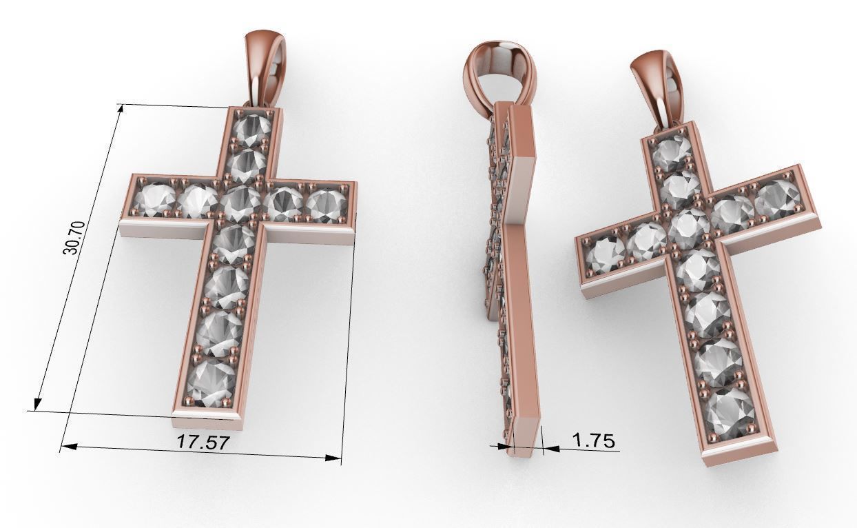 Jewellery CrossPendant 3D print model_3