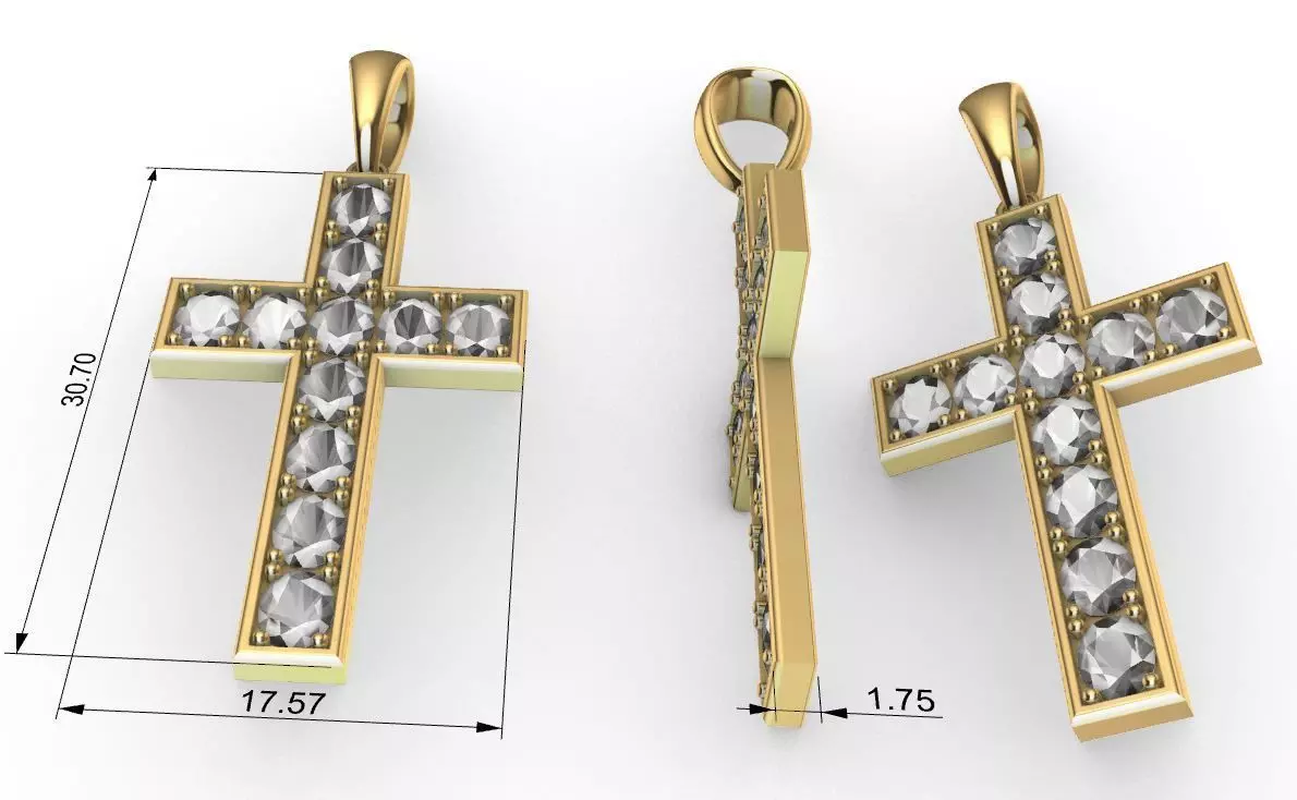 Jewellery CrossPendant 3D print model_0