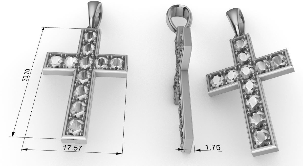 Jewellery CrossPendant 3D print model_2