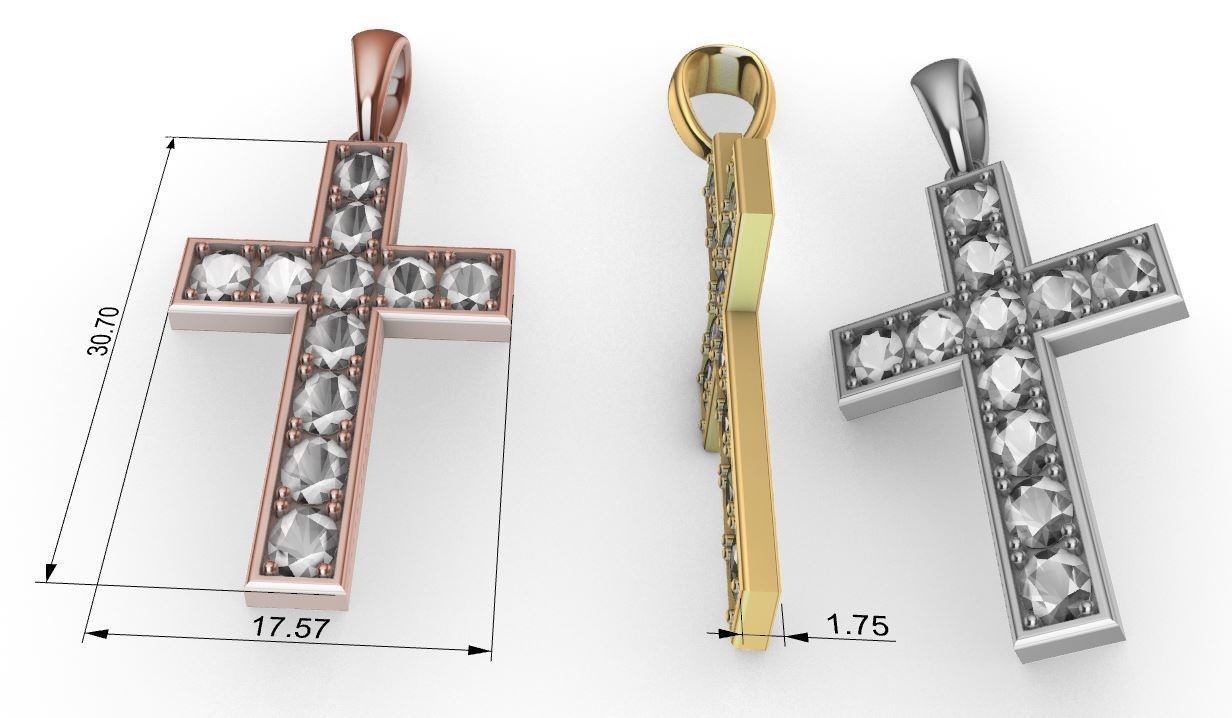 Jewellery CrossPendant 3D print model_4