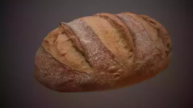 Organic Wheat Bread Low-poly 3D model